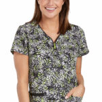 Women's Zip Front Zippity Print Top